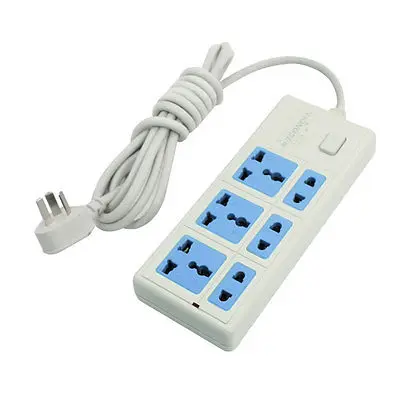 250VAC 10A EU US Multi Type Socket Power Strip 6 Way Splitter 2 8M 9 2Ft