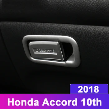 

ABS Chrome Car Glove Box Copilot Storage Switch Handle Frame Sequins Stickers Trim Cover For Honda Accord 10th 2018 Accessories