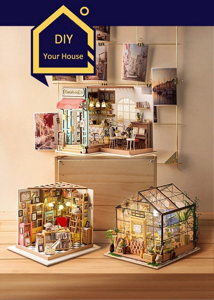 Robud DIY Миниатюрный Дом Кукольный дом наборы деревянный кукольный домик с мебели игрушки для детей изысканные ремесла подарок для девочки