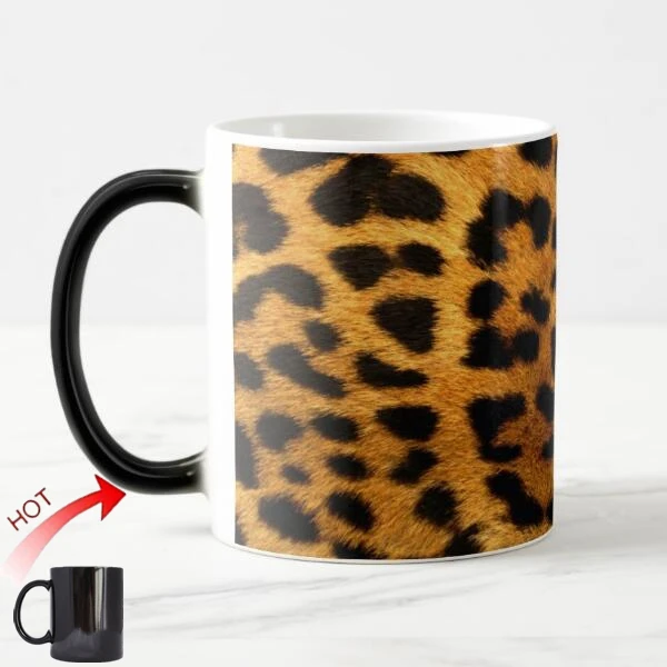 Горячая новинка Леопардовый принт волшебная кружка пантера леопард узор кофейные кружки чашки для чая модные керамические подарки креативные изменения цвета