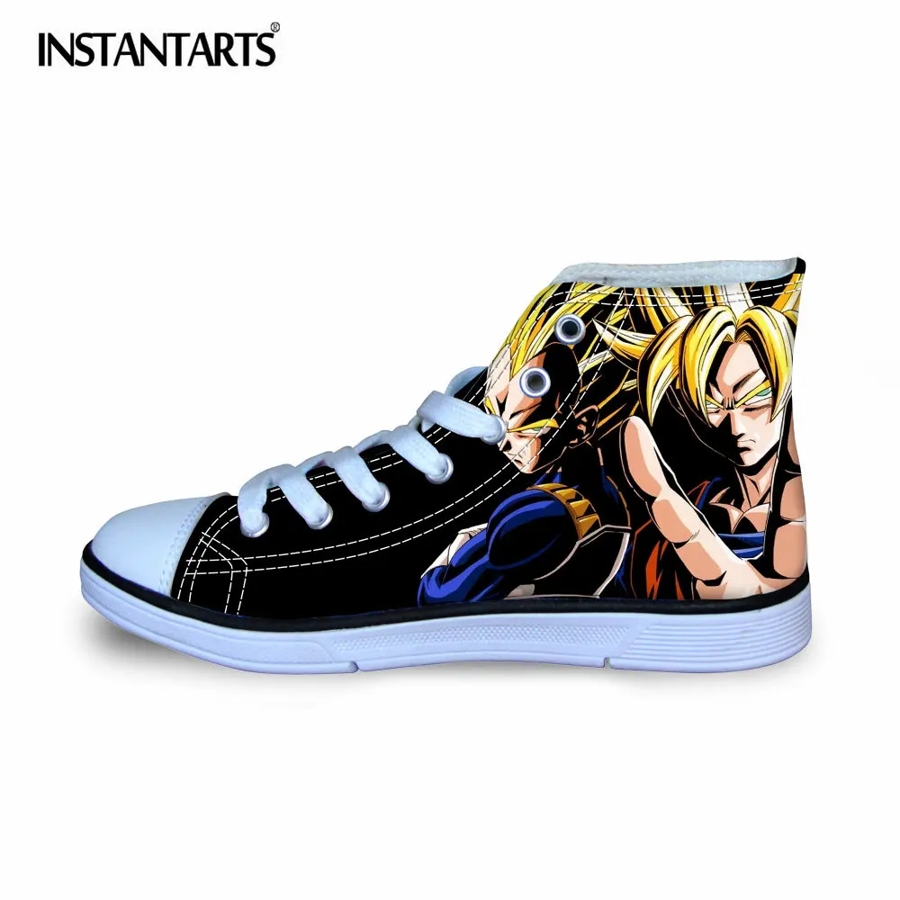 

INSTANTARTS Fashion Anime Dragon Ball Z Print Children Canvas Shoes Cool Super Saiyan Son Goku Flat Shoes for Boys Kids Sneakers