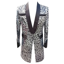 HCF по воздуху мужские 1 шт шаль воротник длинный узор серебро леопард зерна костюмы куртка для мяча