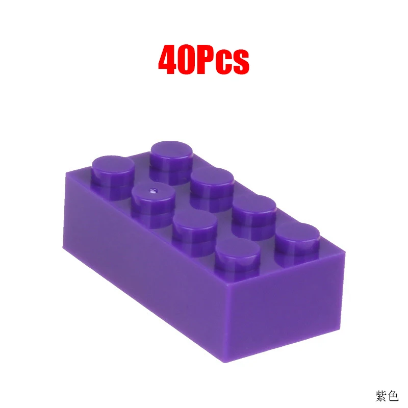 40pcslot 2X4 DIY Enlighten Toy Plastic Building Block Bricks For Kids Compatible With LegoING Assembles Particles 10 Colors (8)