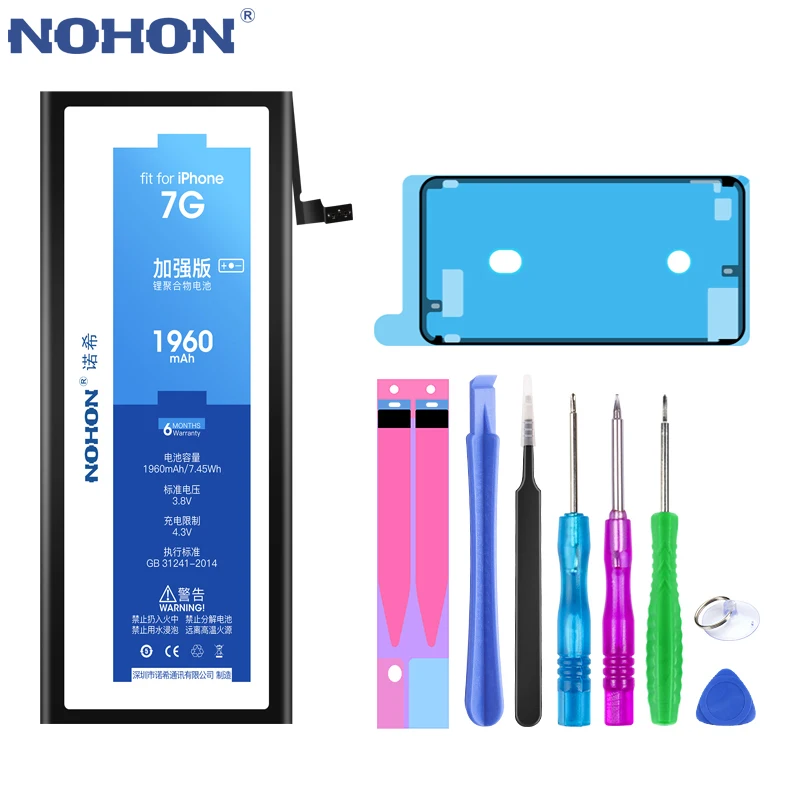 Nohon аккумулятор для Apple iPhone 8 7 6 5 4 акумуляторная батарея для iPhone5 iPhone6 Замена высокого Ёмкость мобильного телефона Batarya+ Бесплатные инструменты