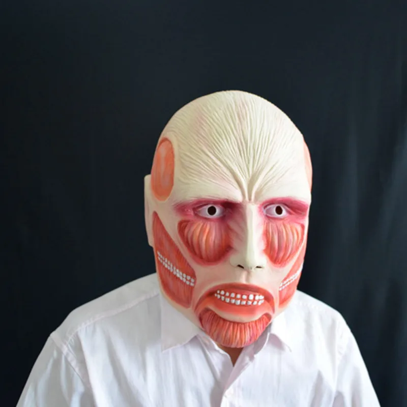 Атака на Титанов Аниме Маска Shingeki No Kyojin Colossal Косплей страшное полное лицо