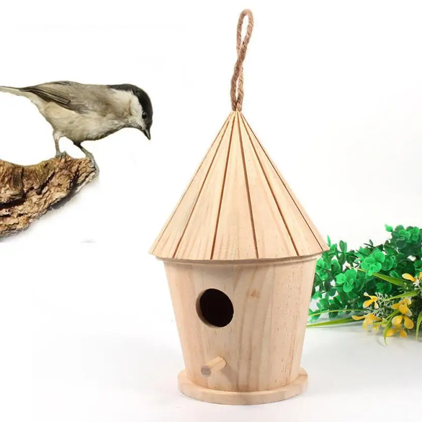

Bird House Wooden Hanging Nesting Boxes with Loop for Home Garden Yard Decoration Birdhouses Pet Supply Accessories 18MAY9