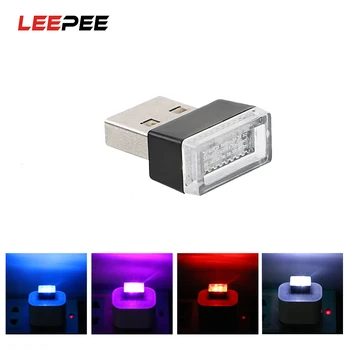

LEEPEE 1 Piece Car LED Atmosphere Lights with USB Sockets Emergency Lighting For Car Cigarette Lighter PC Decorative Lamp