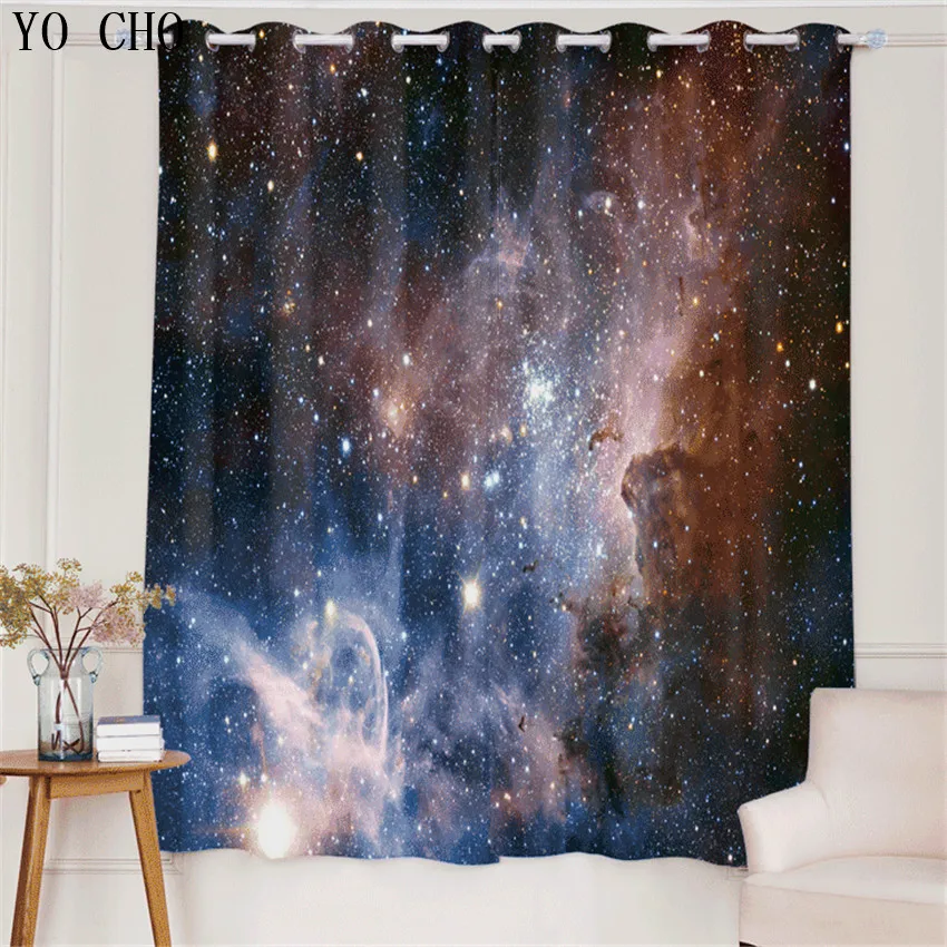 

YO CHO Galaxy map simple geometric pattern curtains for bedroom living room Bedroom blackout curtains for kids room rideau