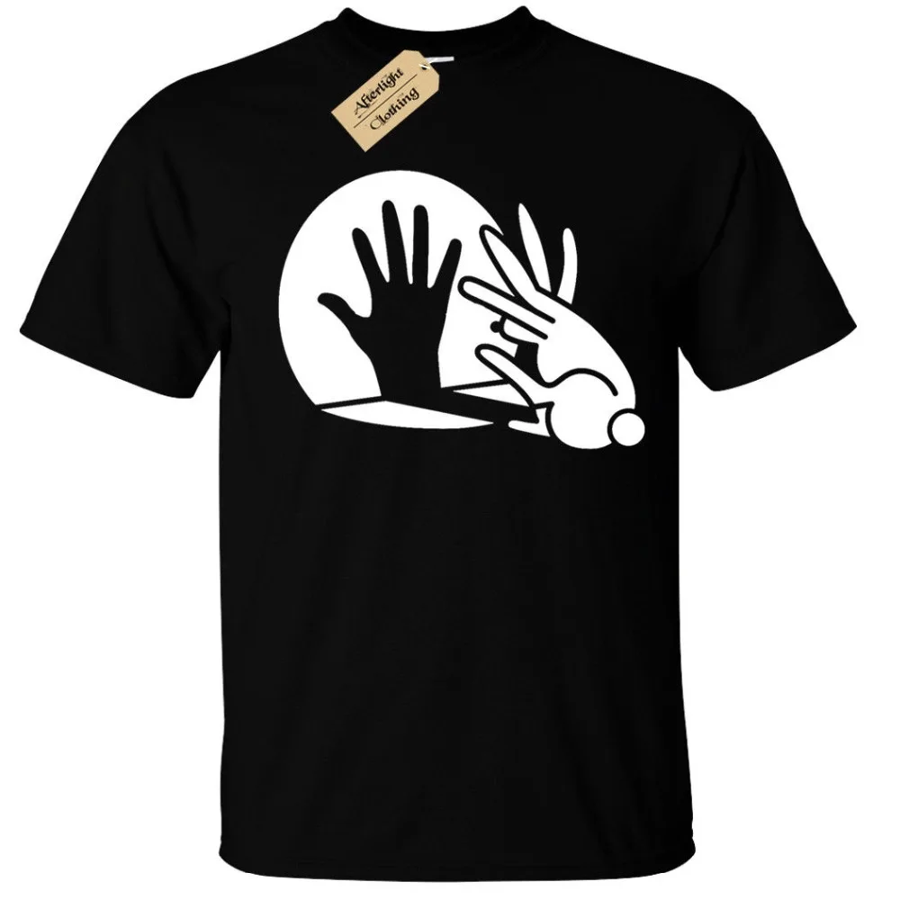 

Rabbit Hand Shadow Puppet T-Shirt Funny Cool 2019 Hot Sale Super Fashion Summer Casual Good Quality Cheap Man T Shirts Online