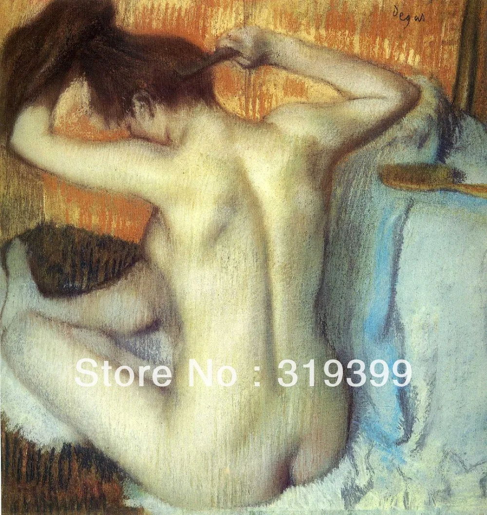 

100% handmade Oil Painting Reproduction on Linen Canvas,woman-combing-her-hair by edgar degas,Free DHL Shipping,oil paintings