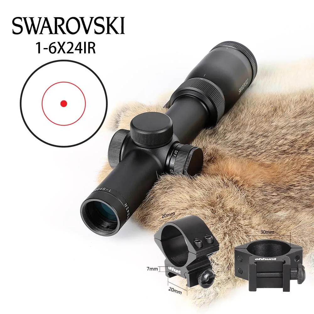 Тактический китайский Swarovskl 1-6x24IRZ3 F15 или F101 круговой точечный разграничительный прицел стеклянный охотничий прицел - Цвет: F101 Reticle 20mm