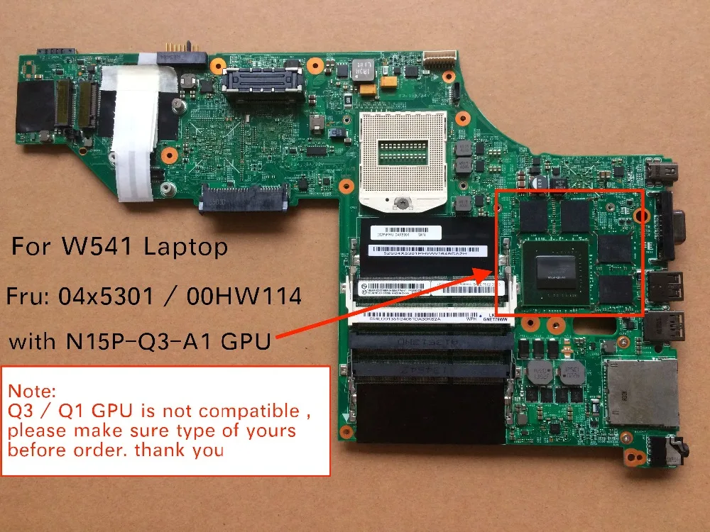 Tested New 00HW114 04X5301 For Lenovo Thinkpad W541 W540 Laptop