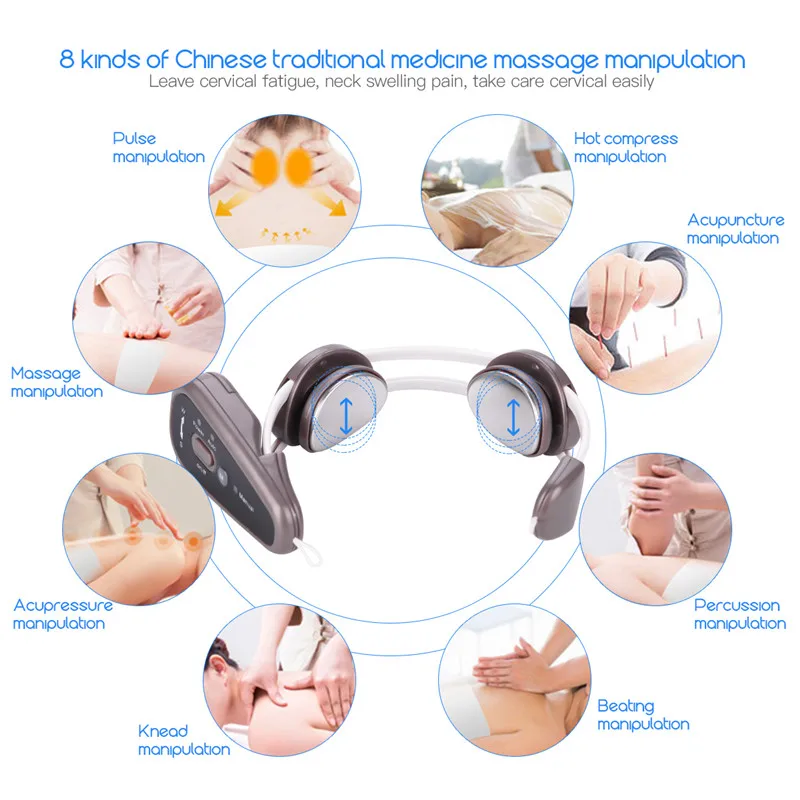 Wireless USB Rechargeable Infrared Heating Pulse Neck Massager Electric Vibration Relax Cervical Acupuncture Stimulator Therapy Wireless USB Rechargeable Infrared Heating Pulse Neck Massager Electric Vibration Relax Cervical Acupuncture Stimulator Therapy