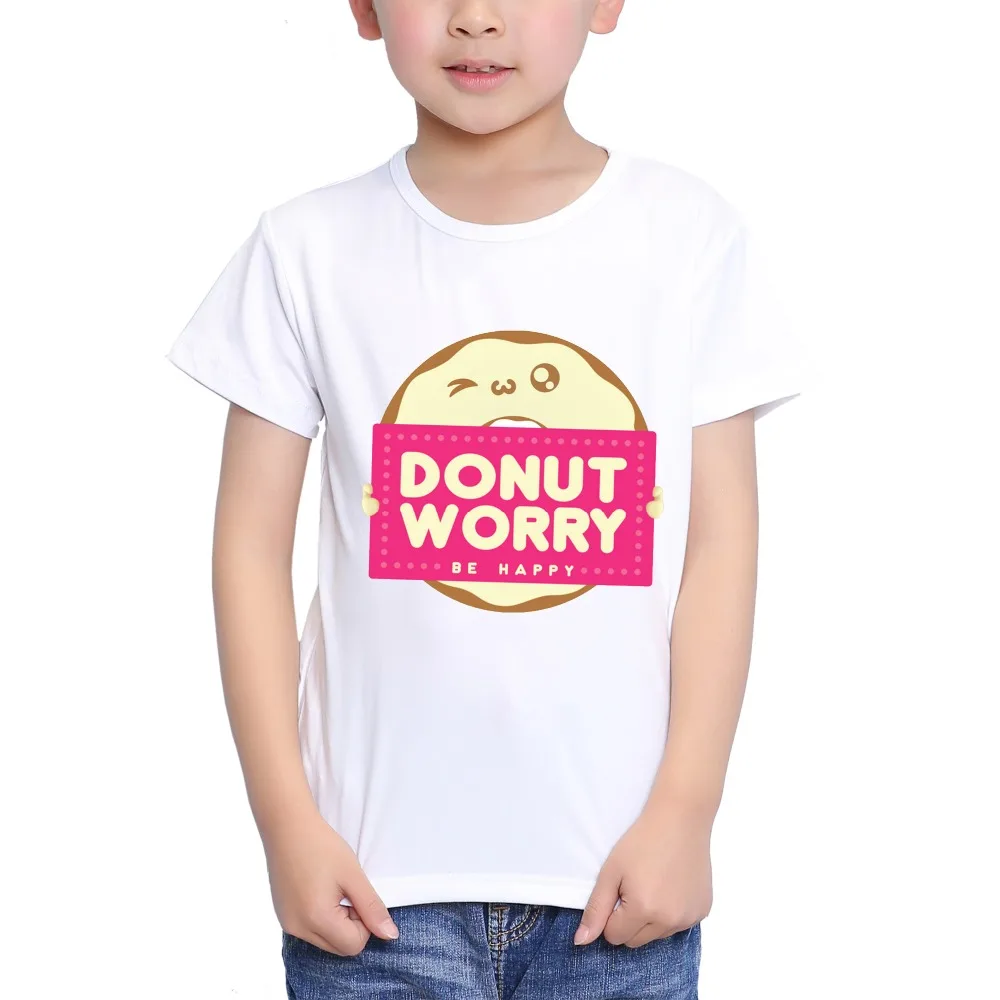 

TEEHEART Boys/girls's Modal T-shirt Donut Worry Printed 18M-10T Summer Children Casual Clothing TA367