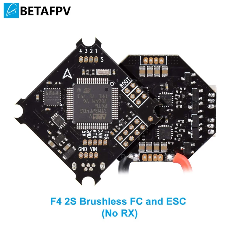 

2S F4 FC Brushless Flight Controller ESC OSD Smart Audio (No RX) with XT30 Cable for 2S Brushless Whoop Drone Beta75X Beta65X