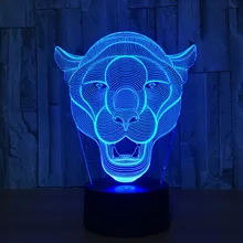 3D в форме льва светодиодный ночник животное 3D иллюзия многоцветный настольные лампы для мальчиков детские игрушки подарок домашний декор для гостиной