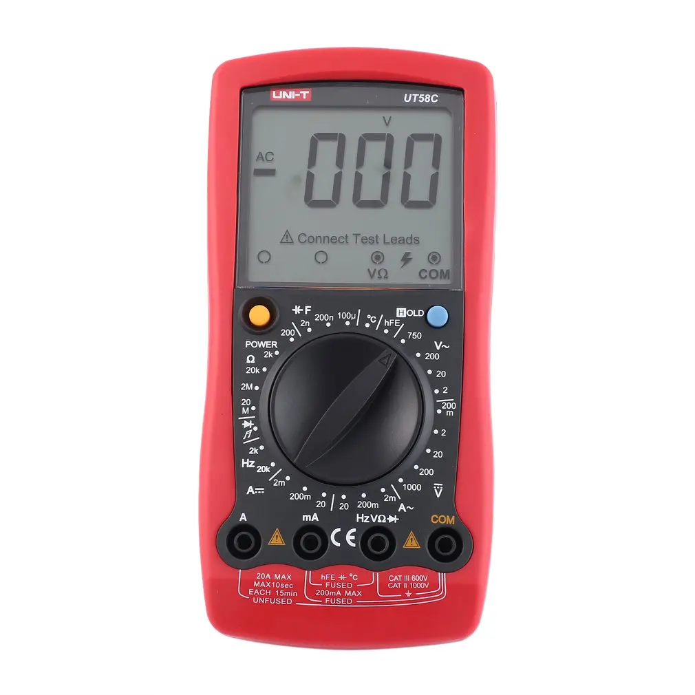 

UNIT Digital Multimeter DC/AC Voltage Current Meter Handheld Ammeter Ohm Diode Capacitance Tester 1999 Counts Multitester UT58C
