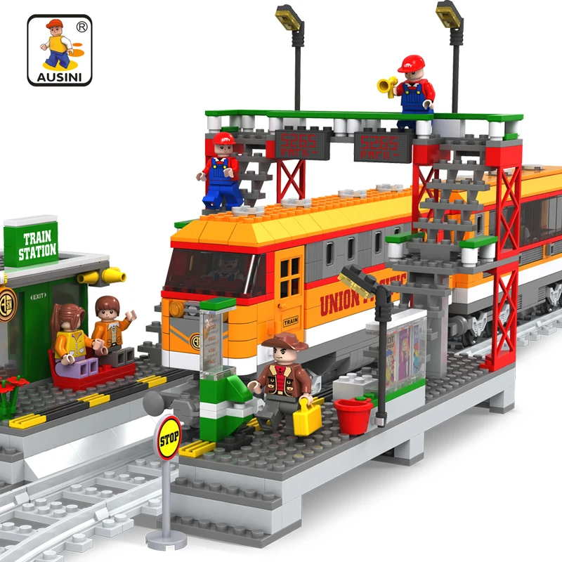 

928Pcs Ausini 25110 Railway Train Building Blocks Assembling Blocks Hot Toy for Kid building bricks