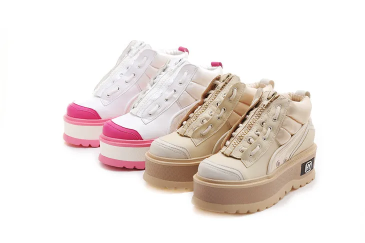 Jookrrix/зимняя обувь; женские модные брендовые кроссовки на платформе; женская повседневная обувь; chaussure; Осенняя Женская Теплая обувь с перекрестной шнуровкой