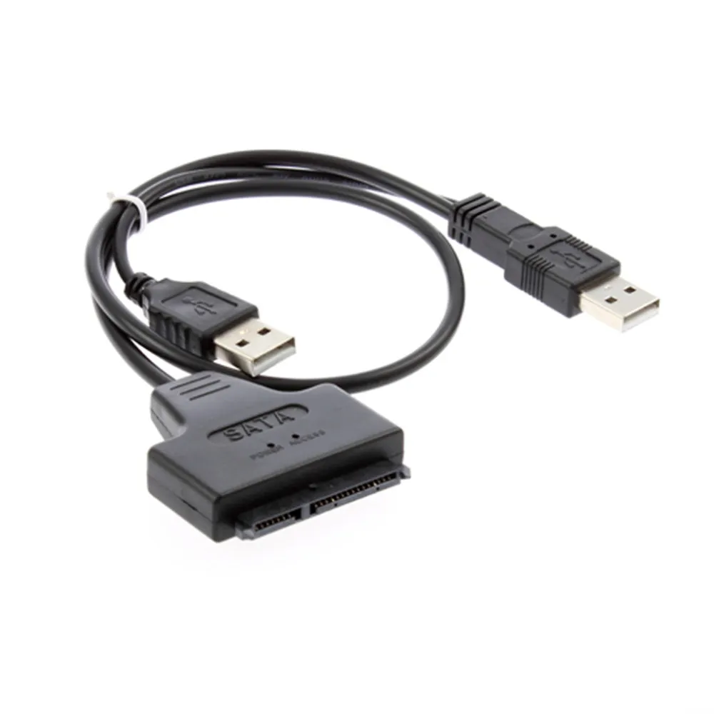 Кабель адаптер для жесткого диска с двумя USB 2 0 на 7 + 15 22Pin SATA ноутбук CD DVD Rom SATA22Pin 5