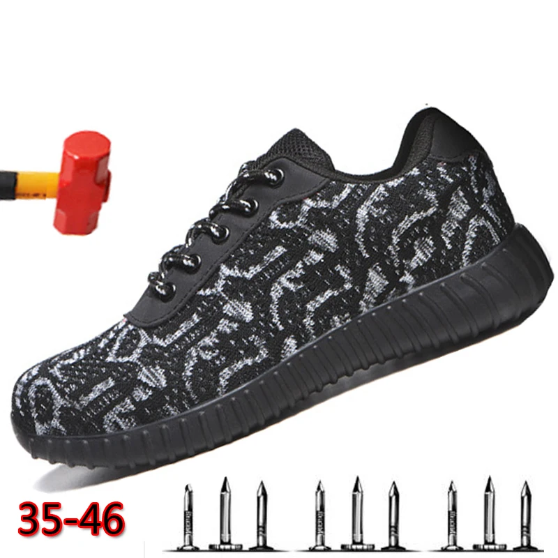 

Flying Woven Labor Insurance Shoes Anti-perforation Non-slip Wear-resistant Safety Shoes Summer Refreshing Breathable Work Boots