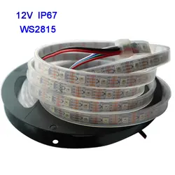 1 м/3 м/5 m WS2815 pixel светодиодные полосы света, адресный двойной сигнала Smart, 30/60/144 пикселей/светодиодов/m черный/белый печатных плат, IP30/IP65/IP67, DC12V