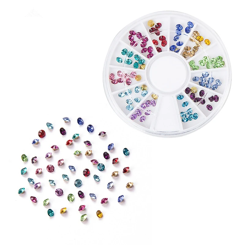 

Nail Art Tips Colorful Mixed Color Stone Nail Rhinestone Small Irregular Beads Manicure 3D Nail Decoration In Wheel Accessories