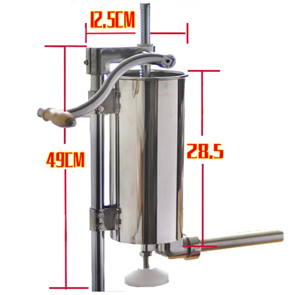 3л/6lbs работающая Домашняя колбаса, фарша из нержавеющей стали, Ручная вертикальная машина для наполнения колбасы, кухонный инструмент, колбаса