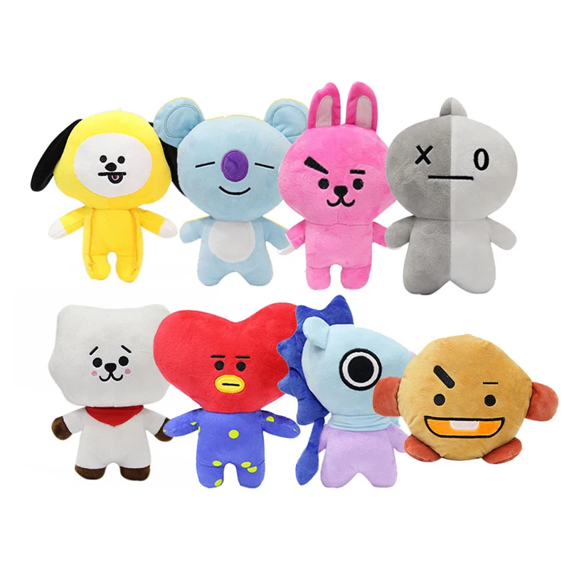 

20cm Kpop Bangtan Boys BTS BT21 Plush Toys Doll Tata Van Cooky Chimmy Shooky Koya MANG Plush Stuffed Toys for Children Kids Gift