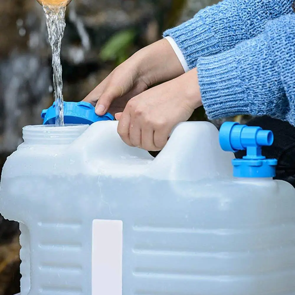 Depósito de agua para Camping Pokich recipiente de agua para beber en casa Cubo de almacenamiento de contenedores de agua para acampar al aire libre auto-conducción 15L