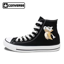 Woman Man Converse All Star Skateboarding Shoes White Black 2 Colors Pokemon Cubone Anime Canvas Sneakers High Tops