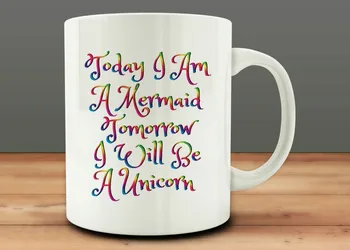 

Today I Am A Mermaid Tomorrow I Will Be A Unicorn Mug Beer Cup Travel Milk Cup Porcelain Coffee Mug Tea Cups