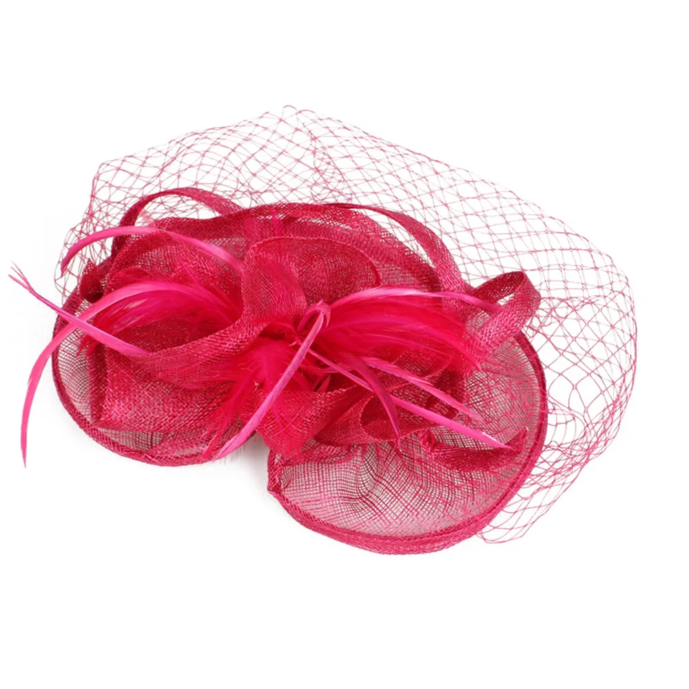 Mingli Tengda элегантный перо Свадебные Шапки и Fascinators Формальные невесты свадебная фата Hat chapeau mariage noivas