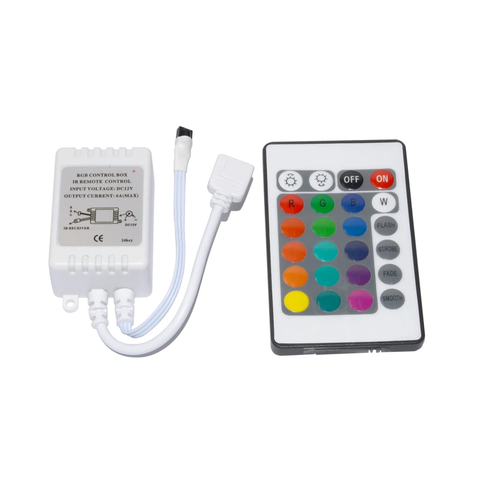5 м/рулон RGB Светодиодная лента 2835 5050 3528 3014 SMD DC 12 В + 24Key пульт дистанционного