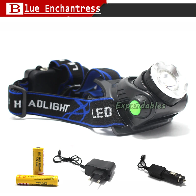 

Hot LED Headlight T6 Headlamp Lantern Head light LED Head Lamp Flashlight Torch+AC/Car charger+18650 Rechargeable Battery