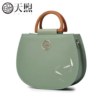 

PMSIX 2020 New women leather bags fashion designer famous brand Cowhide handbags leather tote shoulder Crossbody bags