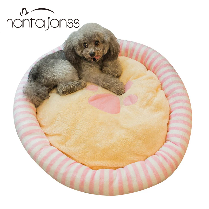 Winter Pet Dog House Cat Beds Thicken Warm Dogs House for Small Medium Dogs Kennel  Plush Striped Mat Teddy Chihuahua Pet Nest