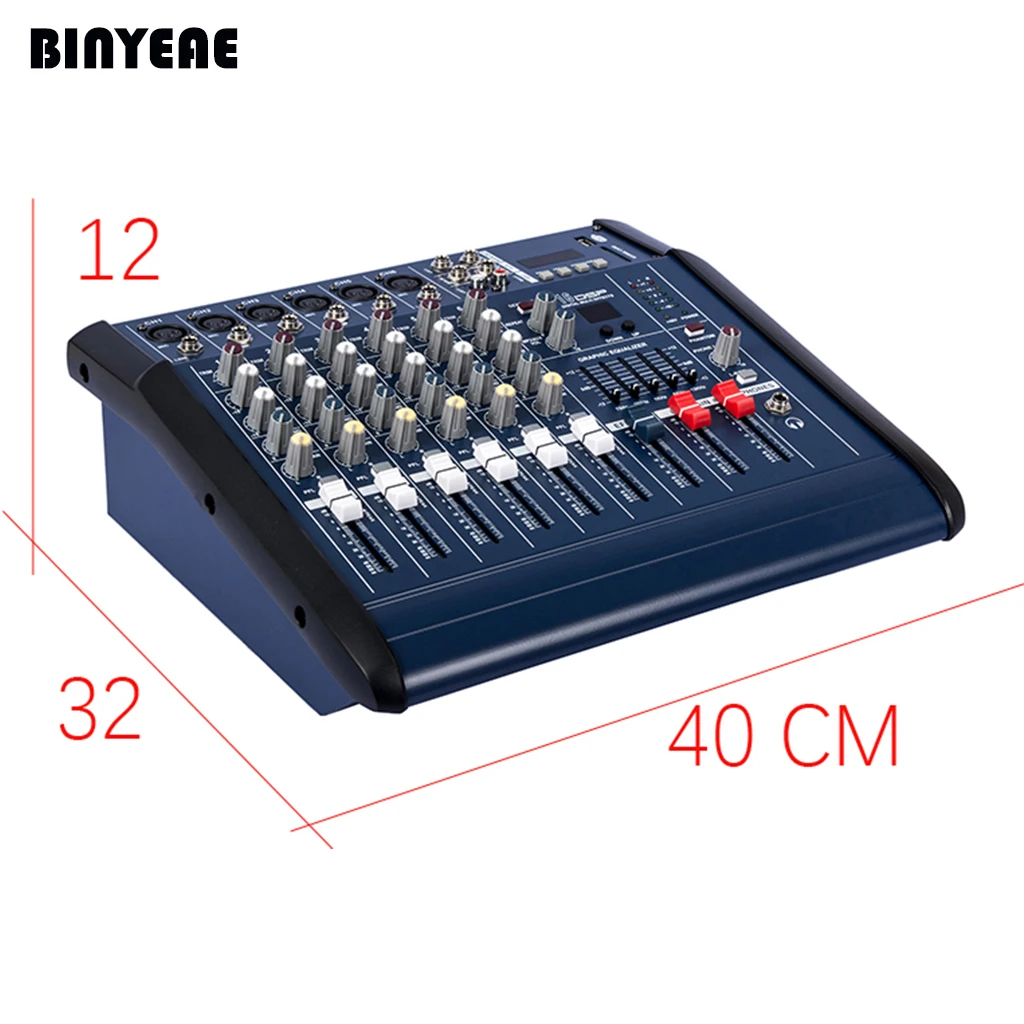 MLLSE 6 Ch Мощность ed dj микшер с эффектами, 48В Мощность для конденсаторный микрофон работает PMX602