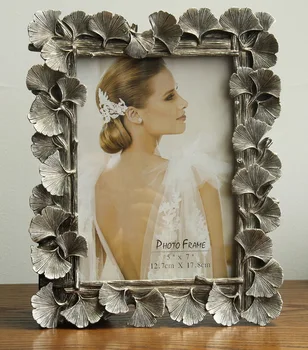

Classicial frame europe style Ginkgo biloba photo frame silver color to choose