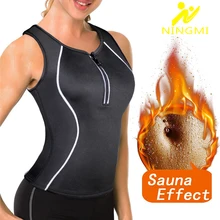 NINGMI Women Sport Vest Slimming Waist Trainer Neoprene Sauna Tummy Slim Body Shaper Tank Top T Shirt Weight Loss Shapewear Belt