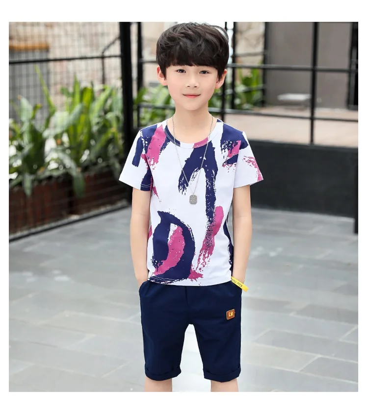 New Baby Boy Summer Clothes Set For Toddler Kids Clothing Cartoon Printed Short Sleeve T-shirt + Pants Boy Suit Sports Two-piece (5)