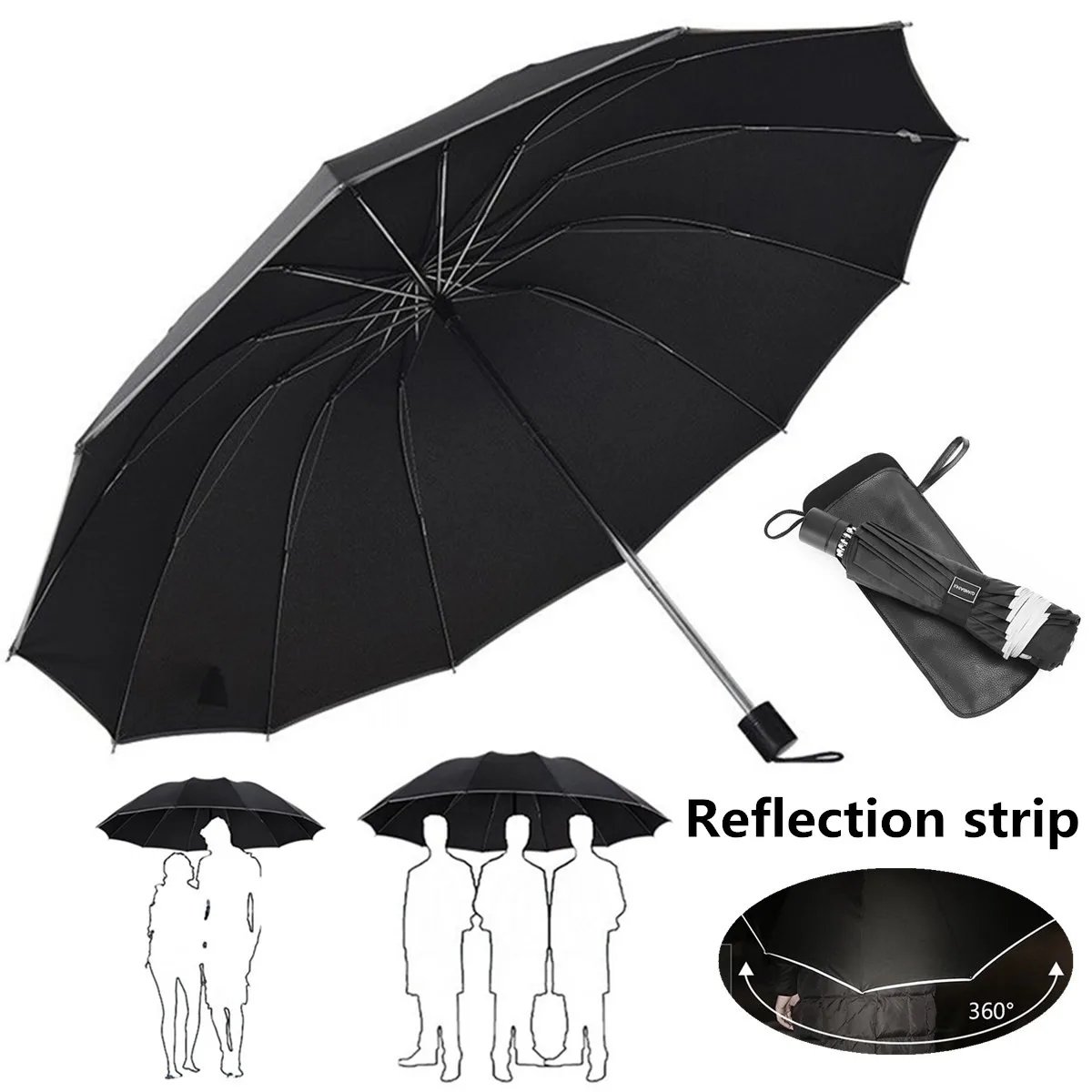 

Large Folding Umbrella Men Rain Woman 3 Fold Umbrella Automatic Windproof Umbrellas 10/12 Ribs Parasol Rainy Sunny Umbrella