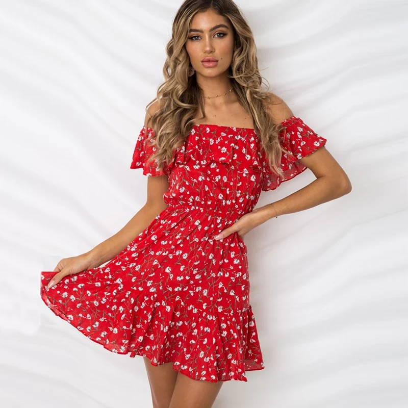 red floral sundress