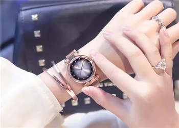 

Gradual Change Dial Rose Gold Magnet Clasp Alloy Strap Women Watches Fashion Trend Top Brand Watch for Female Gifts for Women