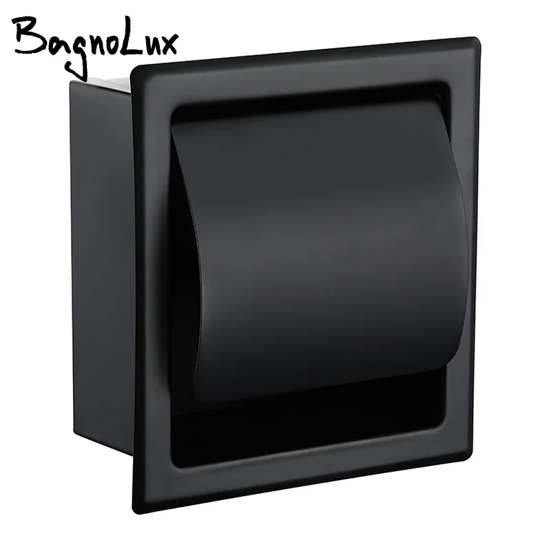 Billig Papier Halter Moderne Wand Montieren Matte Schwarz 304 Edelstahl Bad Wc Papier Halter WC Rollen Papier Tissue Box 2248MB