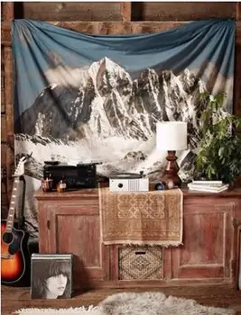 

Natural mountain printed tapestry living room wall hanging cloth background blanket towel home decor