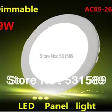 DHL Wholesale50pcs/lot 9 Вт dimmable круглые светодиодные панели AC85-265V потолочный светильник 800 люмен