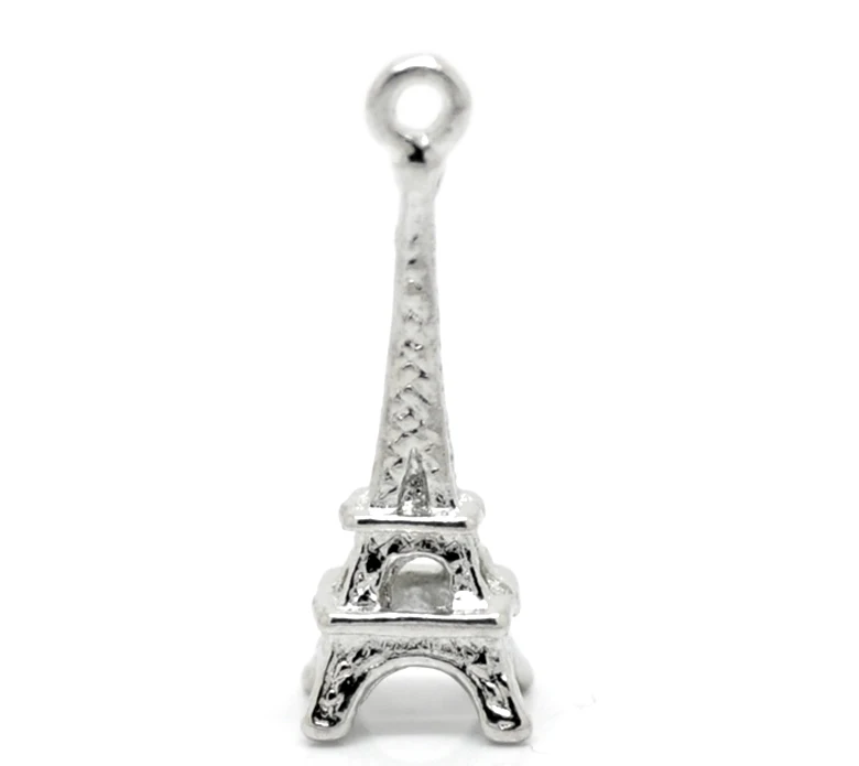 DoreenBeads 5PCs Silver Tone Eiffel Tower Paris Charm Pendants 24x8mm(1 DoreenBeads 5PCs Silver Tone Eiffel Tower Paris Charm Pendants 24x8mm(1