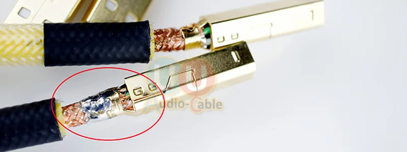Высококачественный 4N посеребренный USB кабель OFC с двойным магнитным кольцом для Hi