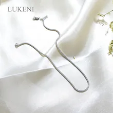 LUKENI, новинка, S925 Стерлинговое Серебро, микро инкрустация, циркон, короткие, сладкие, ключицы, колье, ожерелья для девочки, подарок, ювелирные изделия